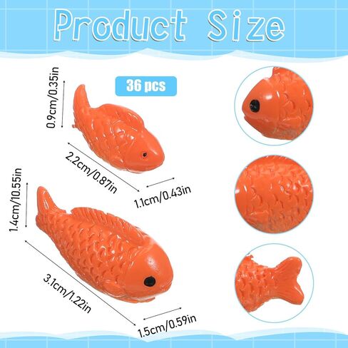 36 PCS Miniature Fish Cute Mini Fishes Fake Plastic Small Red Goldfish Set Tiny Fishes Figurines for DIY Garden Aquarium Cake Decorations Ornament Accessories Party Supplies in Kuwait