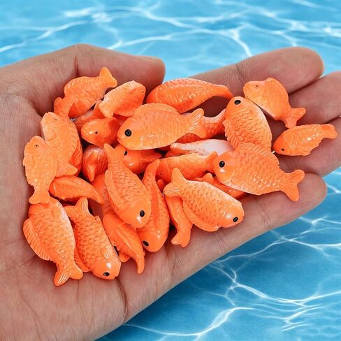 36 PCS Miniature Fish Cute Mini Fishes Fake Plastic Small Red Goldfish Set Tiny Fishes Figurines for DIY Garden Aquarium Cake Decorations Ornament Accessories Party Supplies in Kuwait