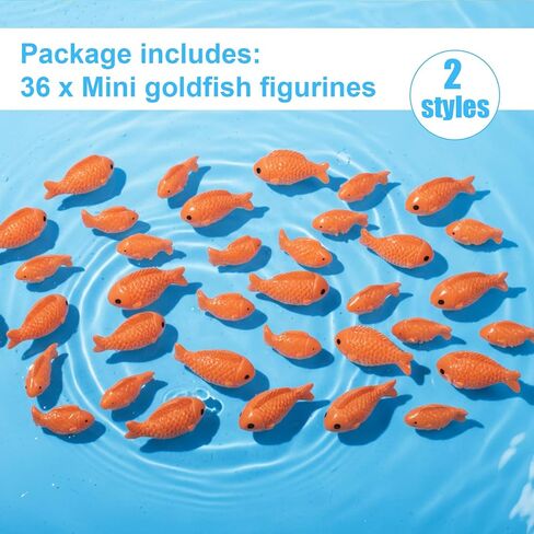 36 PCS Miniature Fish Cute Mini Fishes Fake Plastic Small Red Goldfish Set Tiny Fishes Figurines for DIY Garden Aquarium Cake Decorations Ornament Accessories Party Supplies in Kuwait