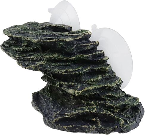 Turtle Basking Platform, Water Tank Aquarium Tortoise Climbing Platform with 2 Suction Cups, Artificial Stepped Ladder Turtle Platform for Snakes Horned Frog（Small Stepped Ladder Style） in Saudi Arabia