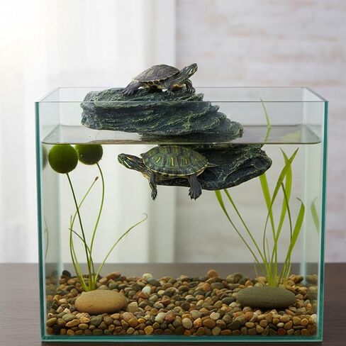 Turtle Basking Platform, Water Tank Aquarium Tortoise Climbing Platform with 2 Suction Cups, Artificial Stepped Ladder Turtle Platform for Snakes Horned Frog（Small Stepped Ladder Style） in Saudi Arabia