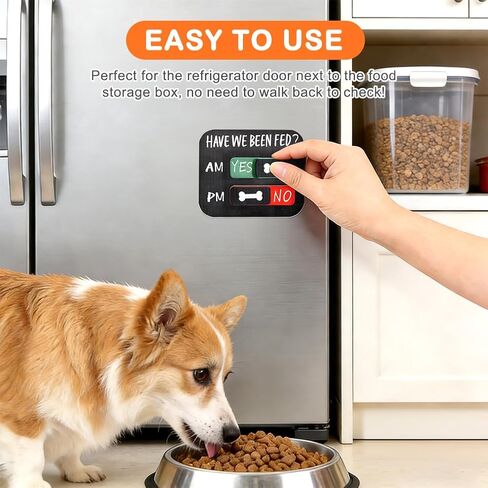 Pet Feeding Reminder, AM/PM Pet Feeding Tracker with Have We Been Fed, Magnets Yes/No Fed Slider Sign with Pets Tracker for Fridge, Prevent Overfeeding&Track Meals Effortlessly in Kuwait