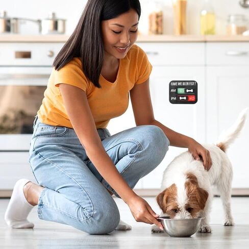 Pet Feeding Reminder, AM/PM Pet Feeding Tracker with Have We Been Fed, Magnets Yes/No Fed Slider Sign with Pets Tracker for Fridge, Prevent Overfeeding&Track Meals Effortlessly in Kuwait