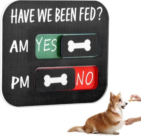 Pet Feeding Reminder, AM/PM Pet Feeding Tracker with Have We Been Fed, Magnets Yes/No Fed Slider Sign with Pets Tracker for Fridge, Prevent Overfeeding&Track Meals Effortlessly in Kuwait