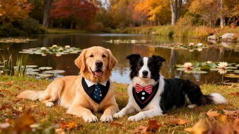 ​4-Pack Halloween Dog Bandanas | Festive Tuxedo & Bow Tie Bandanas for Medium & Large Dogs | Thanksgiving & Fall Pet Scarves for Puppies, Boys & Girls in Kuwait