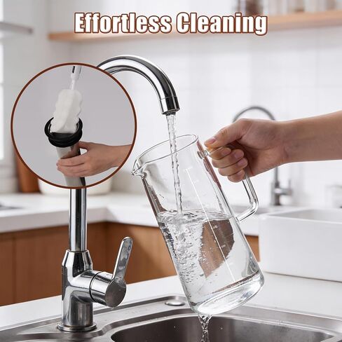 Cold Brew Coffee Maker 1.4L/48oz with Handle, Extended Stainless Steel Filter for Deep Extraction, Iced Tea Pitcher with Non-Slip Base Includes Cleaning Brush & Long Stirring Spoon in Kuwait