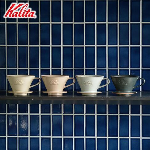 Carita Kalita Coffee Dripper Mino Ware High Heat Retention Pottery for 1 to 2 People, DACHI & KalitaMI 155, Sand Gray #01105, Wave Series, Made in Japan, Drip Equipment, For 1 Person in Kuwait