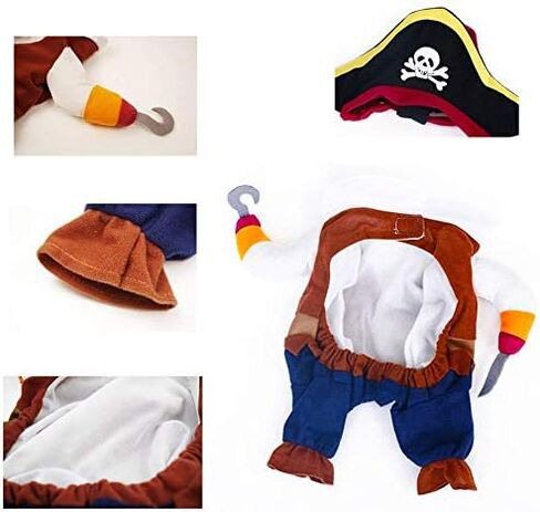 Mikayoo Pet Costume Fashion Pirates of The Caribbean Style Clothes Halloween Suit with a Hat Costume Apparel for Dog (XL) in Saudi Arabia