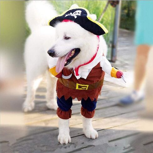 Mikayoo Pet Costume Fashion Pirates of The Caribbean Style Clothes Halloween Suit with a Hat Costume Apparel for Dog (XL) in Saudi Arabia