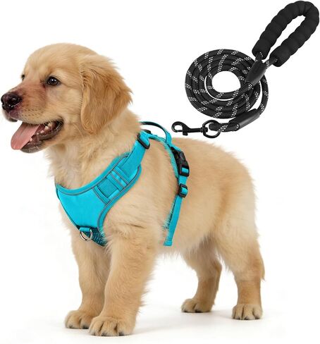 YooxArmor Tactical Dog Harness and Leash Set for Small Dogs, No Pull Adjustable Pet Vest Harness, Reflective Easy Control for Night Walking Training (Khaki-S) in Saudi Arabia