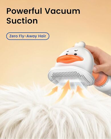 Vacuum Dog Brush for Shedding, 4-in-1 Self-Cleaning Slicker & Undercoat Rake, Deshedding Grooming Tool, Anti-Static, Massage & Combing All In One! (White) in Saudi Arabia