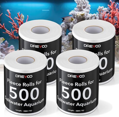 Dreyoo Replacement Fleece Roll Compatible with Reef 500, 92' Long x 4.45" High, Superior Filtration for Clean Clear Reef Tanks, Easy to Install in Kuwait