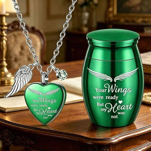 Keepsake Urn Pendant Waterproof 2PC Heart Memorial Necklace Carving Commemorative Cremation Ashes Holder for Adults Pets, 2PC in Kuwait