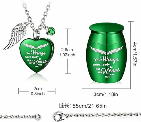 Keepsake Urn Pendant Waterproof 2PC Heart Memorial Necklace Carving Commemorative Cremation Ashes Holder for Adults Pets, 2PC in Kuwait