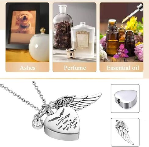 Keepsake Urn Pendant Waterproof 2PC Heart Memorial Necklace Carving Commemorative Cremation Ashes Holder for Adults Pets, 2PC in Kuwait