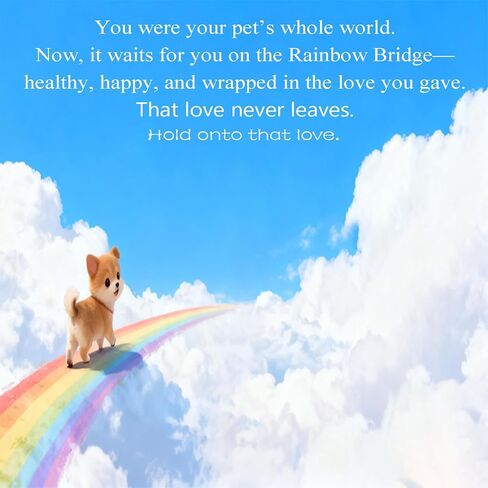 Pet Memorial Gift Set - Rainbow Bridge Sympathy Keepsake for Loss of Dog or Cat, Standing Acrylic Heart, Adjustable Beaded Bracelet, Commemorative Card & Brooch, Condolence Gift for Pet Owners in Kuwait