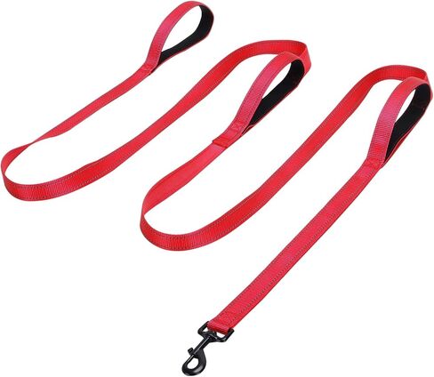 Jiozermi 10ft Dog Leash with 3 Handles, Heavy Duty Dog Lead with Padded Traffic Handle, Reflective Stitching Large Leash for Running Walking Training(Purple) in Kuwait