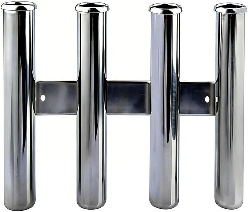 Manifish-Made Stainless Steel 4 Rod Fishing Rod Holder, Wall Mounted and Side Mounted 4 Tube Fishing Rod Rack, Fishing Pole Holder for Boat and Camper RV in Saudi Arabia