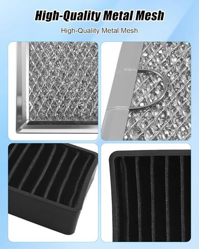 Microwave Grease&Charcoal Filter Set Fit for LG LMVH1750SW/00 LMVH1750ST/00 LMVH1750SB/00 MVEM1825 FMVEL2033F in Kuwait