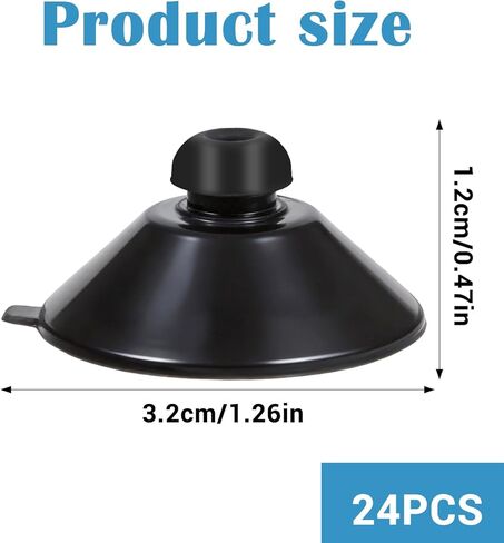 24PCS Fish Tank Suction Cups, Rubber Aquarium Suction Cups, 32mm Suction Cups for Aquarium, for Pump, Airline Tubing, Aeration Setup, Secure Attachment for Aquarium Accessories, Black in Kuwait