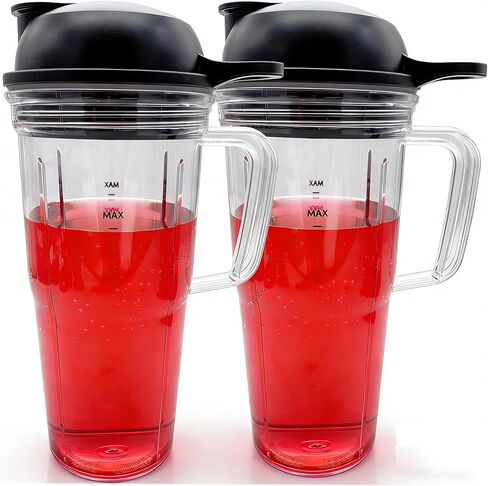 2PCS Replacement Blender Cup 32oz with To-go-lid, Compatible with NutriBullet Blender Combo 1200W（NBF10500/NBF70500/ZNBF30400Z/ZNBF30500Z/NBF50400/NBF70500 ）(2 cup, 32oz) in Saudi Arabia