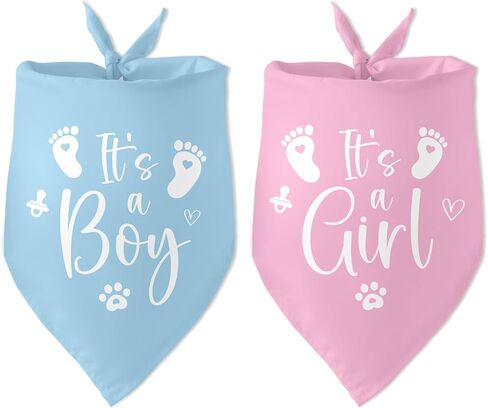 It's a Boy It's a Girl Dog Bandana Pregnancy Announcement Dog Bandana 2 Packs Gender Reveal Baby Announcement Photo Prop Accessories for Puppy Pet Lovers Owner Gift in Kuwait