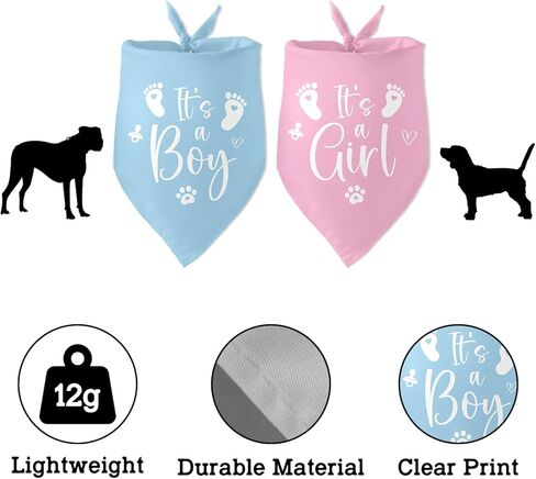 It's a Boy It's a Girl Dog Bandana Pregnancy Announcement Dog Bandana 2 Packs Gender Reveal Baby Announcement Photo Prop Accessories for Puppy Pet Lovers Owner Gift in Kuwait