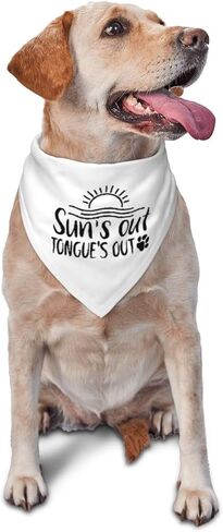 Sun's Out Tongues Out Dog Bandana, Summer Funny Photo Prop for Beach House Vocation Travel Adventure Hiking Camping, Gifts for Dog Lover (Yellow) in Kuwait