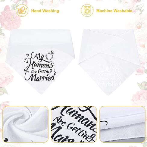 2PCS My Humans are Getting Married Dog Bandanas، مثلثة الكلب باندانا هدية خطوبة، مريحة قابلة للتعديل للكلاب الزفاف عصابات الزفاف الخطوبة لإمدادات الزفاف حزب صور الديكور in Kuwait