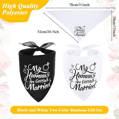 2PCS My Humans are Getting Married Dog Bandanas، مثلثة الكلب باندانا هدية خطوبة، مريحة قابلة للتعديل للكلاب الزفاف عصابات الزفاف الخطوبة لإمدادات الزفاف حزب صور الديكور in Kuwait