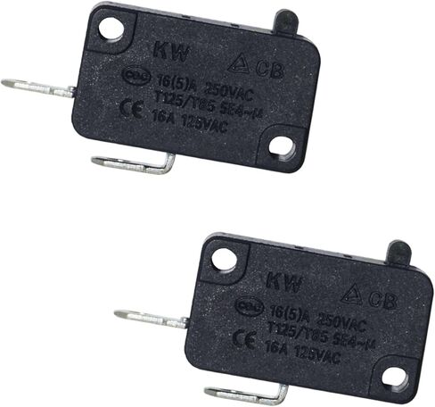 2 حزمة من المفاتيح الدقيقة KW7-0، تناسب مقلاة الهواء XL، Power XL، Vortex، مفاتيح دقيقة لفرن الميكروويف والطهي التعريفي - مفتوحة عادة، 16A 125V-250V 2Pins 1NO 1NC in Kuwait