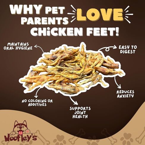 Woofley's Chicken Feet (50 Count)- Chicken Feet Dog Treats - Natural Dog Chews and Treats in Kuwait