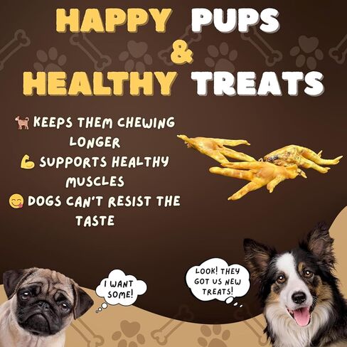 Woofley's Chicken Feet (50 Count)- Chicken Feet Dog Treats - Natural Dog Chews and Treats in Kuwait