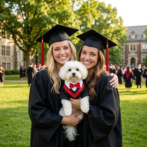 Ishua Pet Graduation Costume Graduation Gown for Small Dog Cat Graduation Costume Shirt Party Outfit in Kuwait