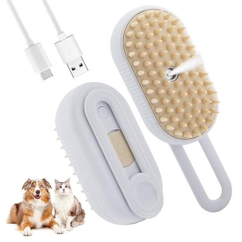 4 in 1 Cat Steam Brush 2025 New Cat and Dog Anti-Static steam Brush for Massaging,cleaning,Shedding,Grooming,Rechargeable Pet Grooming Brushes (brush white1) in Kuwait