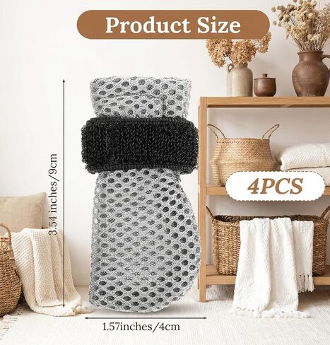 4 Pcs Cat Booties Anti Scratch Mittens Gloves Mesh Cat Claw Covers Kitten Protectors Foot Booties Breathable Adjustable Kitten Shoes to Prevent Scratching for Nail Trimming Pet Bathing in Kuwait