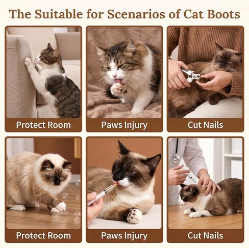 4 Pcs Cat Booties Anti Scratch Mittens Gloves Mesh Cat Claw Covers Kitten Protectors Foot Booties Breathable Adjustable Kitten Shoes to Prevent Scratching for Nail Trimming Pet Bathing in Kuwait