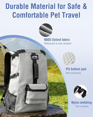 Dog Backpack for Small & Medium Dogs – 4-Layer Safety Pet Carrier with Thick Shoulder Straps, Detachable Waist Bag, Breathable Mesh & Storage Pockets for Travel & Hiking in Kuwait