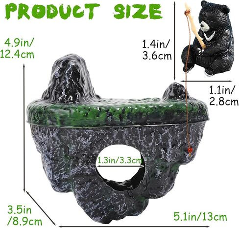 Aquarium Floating Island Decoration with Interactive Fish Feeding Hook, Floating Betta Hide and Shrimp Cave, Aquarium Decor with Hideout Tunnel, Betta Fish Hammock in Kuwait