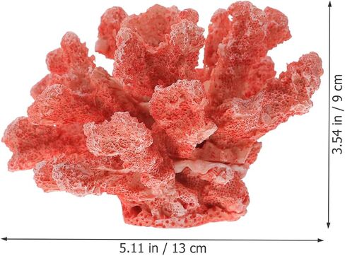 POPETPOP المرجان الاصطناعي لأحواض السمك ديكور حوض السمك الراتنج محاكاة المرجان زخرفة 5.11X5.11X3.54 بوصة لتزيين حوض السمك للمياه العذبة والمياه المالحة in Kuwait