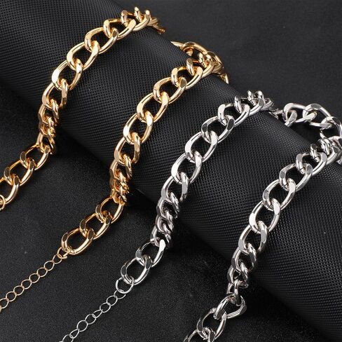Larrel 2 Pcs Cat Chain Collar, Adjustable Metal Chain for Cat, Pet Necklace Jewelry Exquisite Pet Stylish Decorative Accessory for Small Cats Dogs(Gold, Silver) in Kuwait