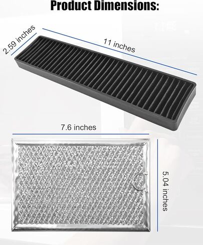 Microwave Filter Kit Fit for GE JVM7195SK6SS PNM9216SK5SS JVM7195EK5ES JNM7196DK5BB JVM7195DK5WW JNM7196SK6SS, Microwave Oven Grease and Charcoal Filters Aluminum, 3 Pack in Kuwait