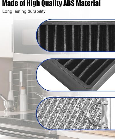 Microwave Filter Kit Fit for GE JVM7195SK6SS PNM9216SK5SS JVM7195EK5ES JNM7196DK5BB JVM7195DK5WW JNM7196SK6SS, Microwave Oven Grease and Charcoal Filters Aluminum, 3 Pack in Kuwait