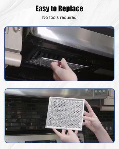 Microwave Filter Kit Fit for GE JVM7195SK6SS PNM9216SK5SS JVM7195EK5ES JNM7196DK5BB JVM7195DK5WW JNM7196SK6SS, Microwave Oven Grease and Charcoal Filters Aluminum, 3 Pack in Kuwait