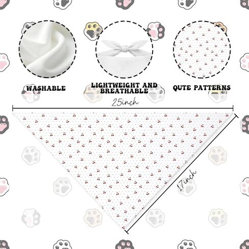 Cherry Dog Bandana, Polka Dot Fruit Theme Pet Bandana, Cute Fruit Puppy Scarf, Funny Adjustable Comfortable Triangle Dog Scarf for Small Medium Dogs in Kuwait
