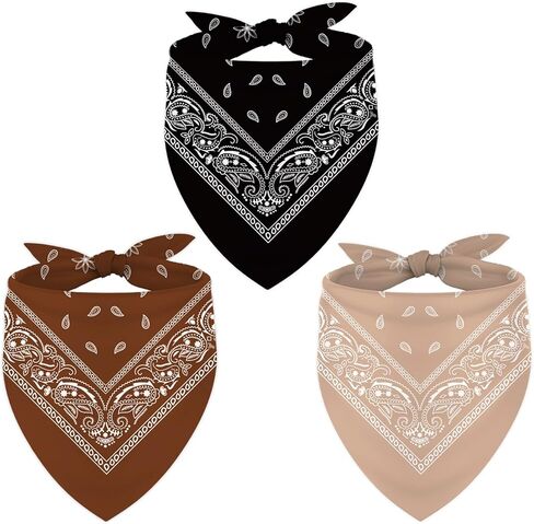 AnyDesign 3Pcs Western Dog Bandana Reversible Triangle Dog Bibs Adjustable Pet Neckerchief Scarf for Small Medium Dogs Costume Accessories in Kuwait