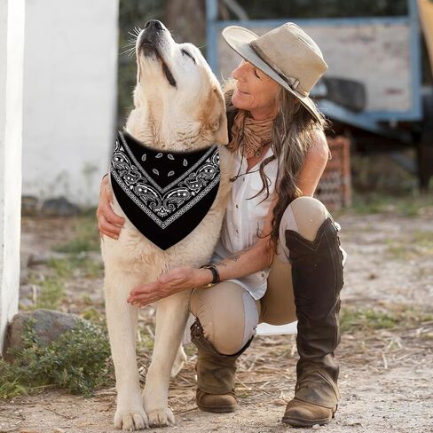 AnyDesign 3Pcs Western Dog Bandana Reversible Triangle Dog Bibs Adjustable Pet Neckerchief Scarf for Small Medium Dogs Costume Accessories in Kuwait