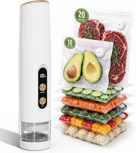 Compact Handheld Vacuum Sealer for Food, Portable Wireless Vacuum Sealer with 60kPa Suction, Dual Modes, Visible Water Reservoir, Includes Complete Set for Food Preservation in Kuwait