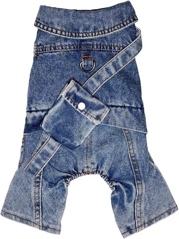 Fashion Dog Jeans Jacket with Pocket Pet Onesies Denim Coat,Puppy Overall Apparel Small Clothes Costumes Vest Shirts Pants Dogs Cats Boy Girl (X-Small) in Saudi Arabia