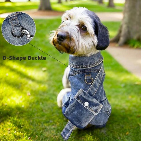 Fashion Dog Jeans Jacket with Pocket Pet Onesies Denim Coat,Puppy Overall Apparel Small Clothes Costumes Vest Shirts Pants Dogs Cats Boy Girl (X-Small) in Saudi Arabia